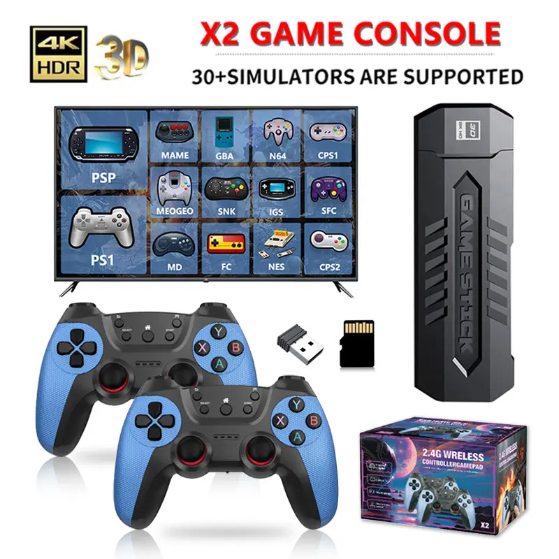 X2 Blue Game Console 4K Double Connection