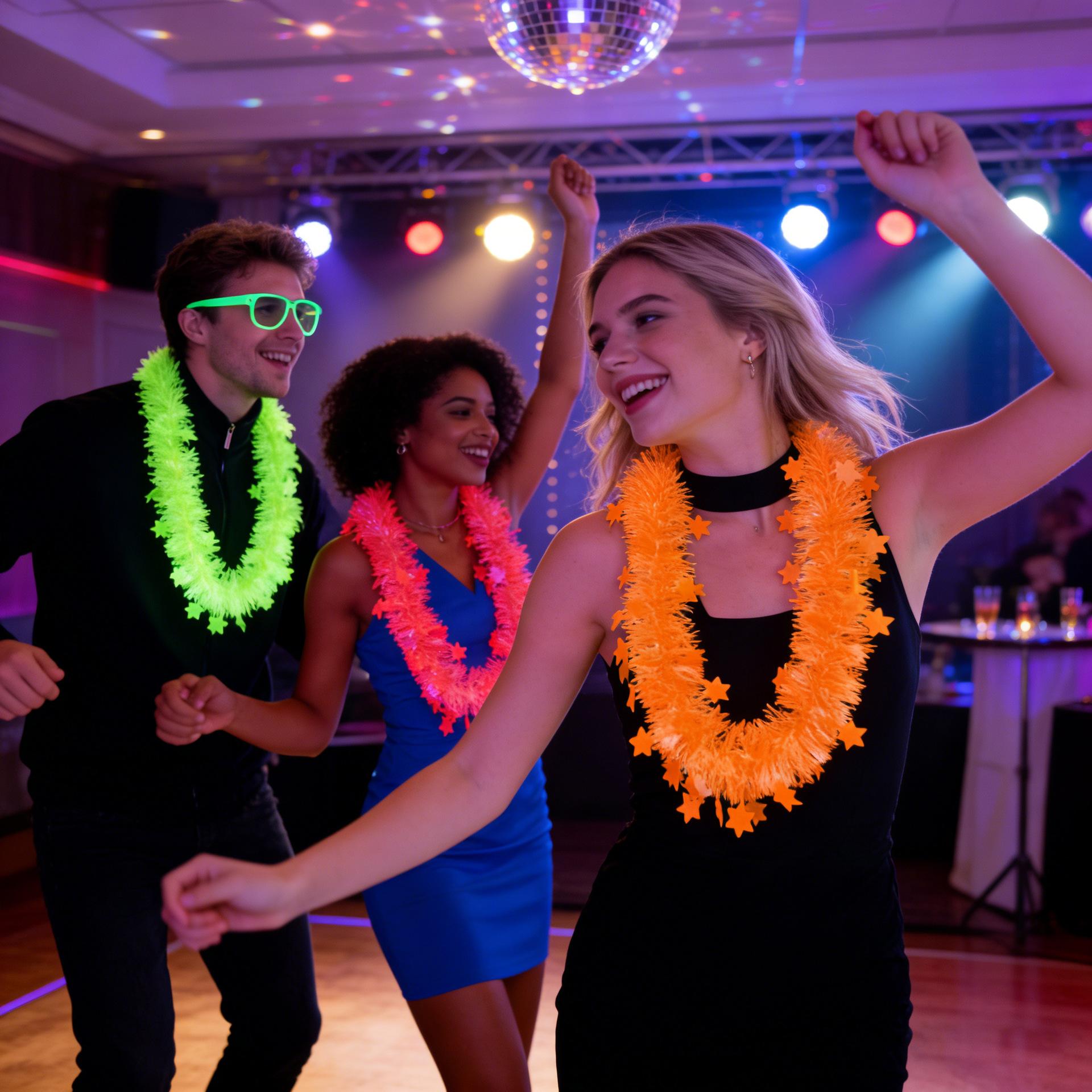 Fluorescent Party Five-Star Garland Carnival Party Necklace Childrens Day Dance Party Decorations