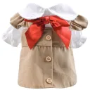 Khaki Flounced Sleeve Skirt