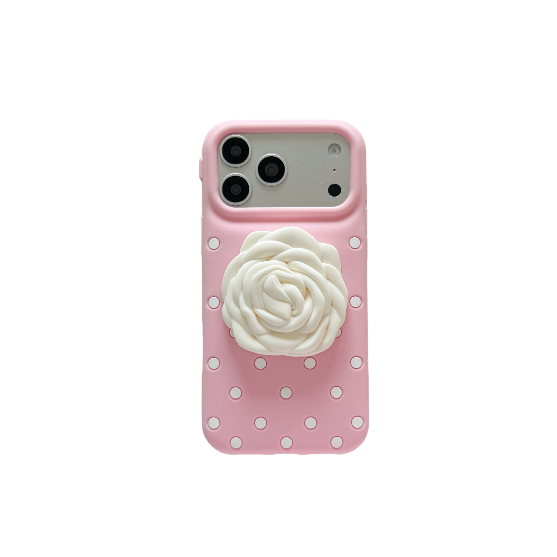 Stent Polka-dot Rose Silicone Phone Case Protective Cover 2
