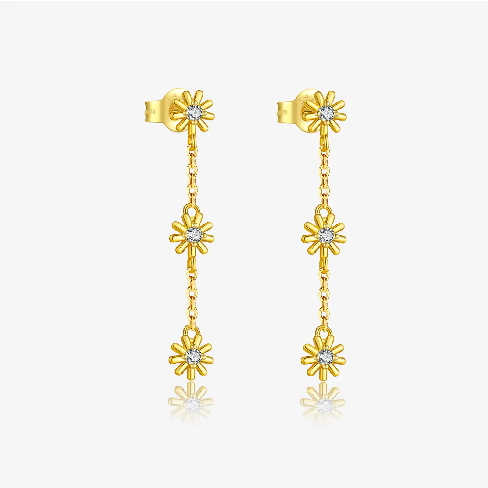Women's Fashion Silver Flower Little Daisy Earrings