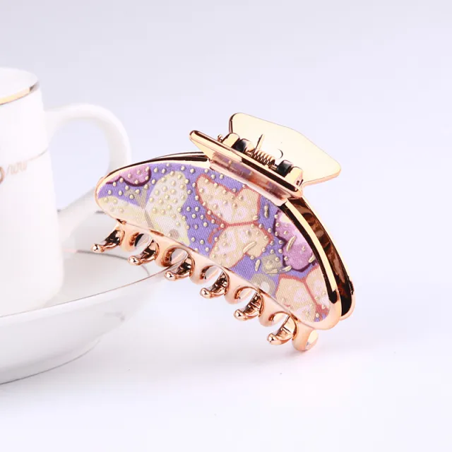 Butterfly Pattern Hair Accessories Medium Large Spring Hairpin Purple Large 85Mm - Shop at LoveMi