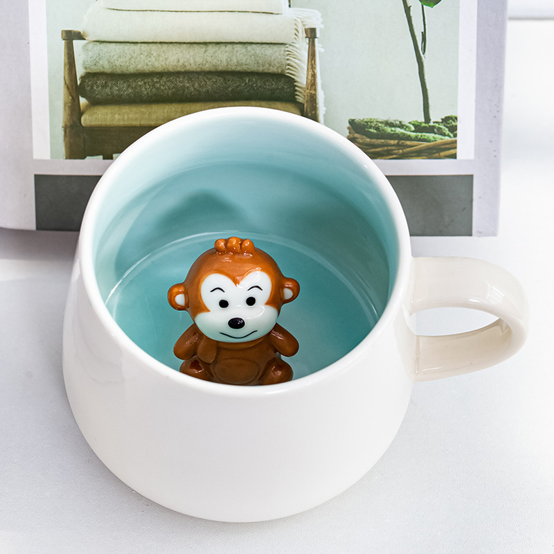 3D Cartoon Animal Ceramic Coffee Cup