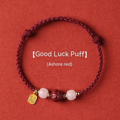 Cinnabar Hetian Jade Little Red Rope Bracelet For Women