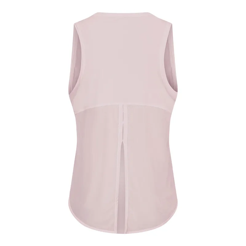 Women's Fitness Running Fashion Bandage Quick-drying Breathable And Loose Sleeveless Blouse - Pink