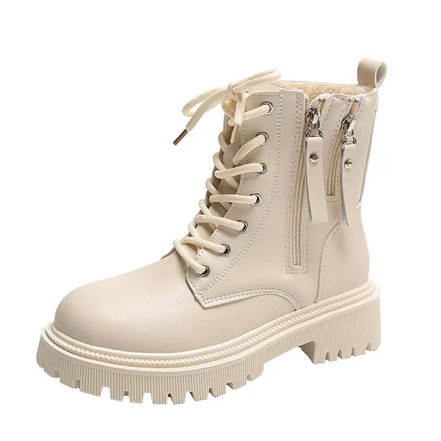 Women's Fashion Leisure Warm Ankle Boots Beige - Shop at LoveMi