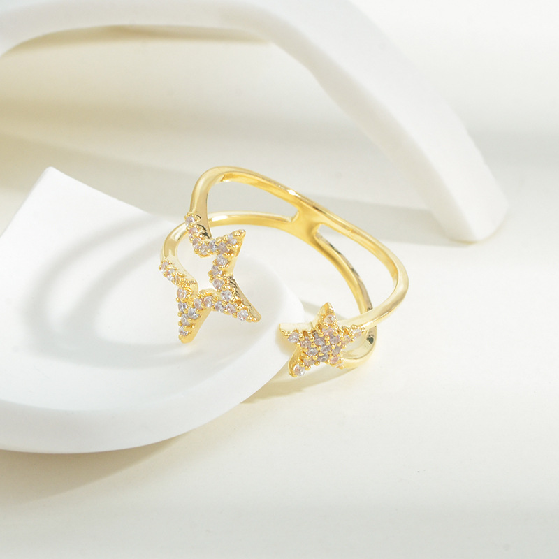Niche Five-pointed Star Index Finger Ring Female Simple Cold Style