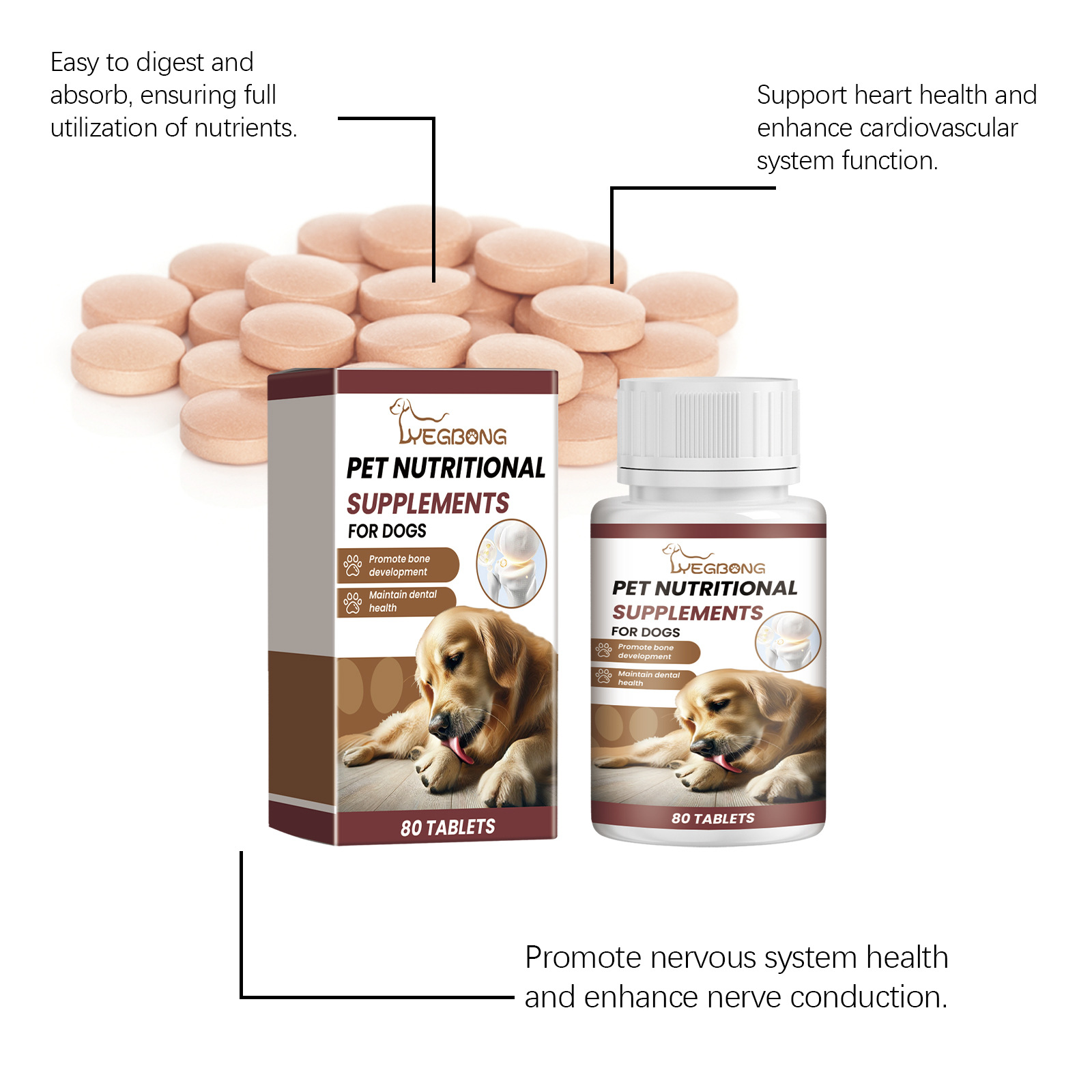 Pet Vitamin Supplement For A Healthy Nutritious Dietcalcium Tablets — foto 3