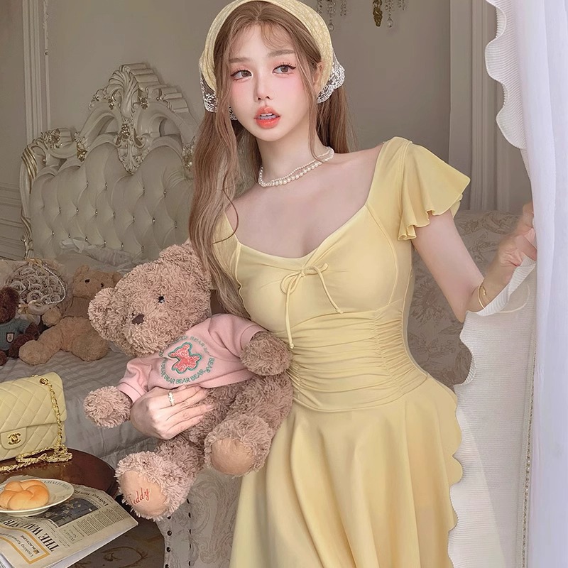 High-Grade One-piece Hot Spring Skirt Swimsuit