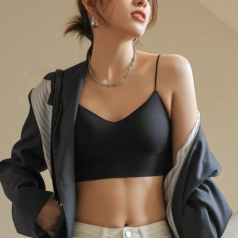 Small-strapped Camisole Innerwear With Built-in Bra Pads