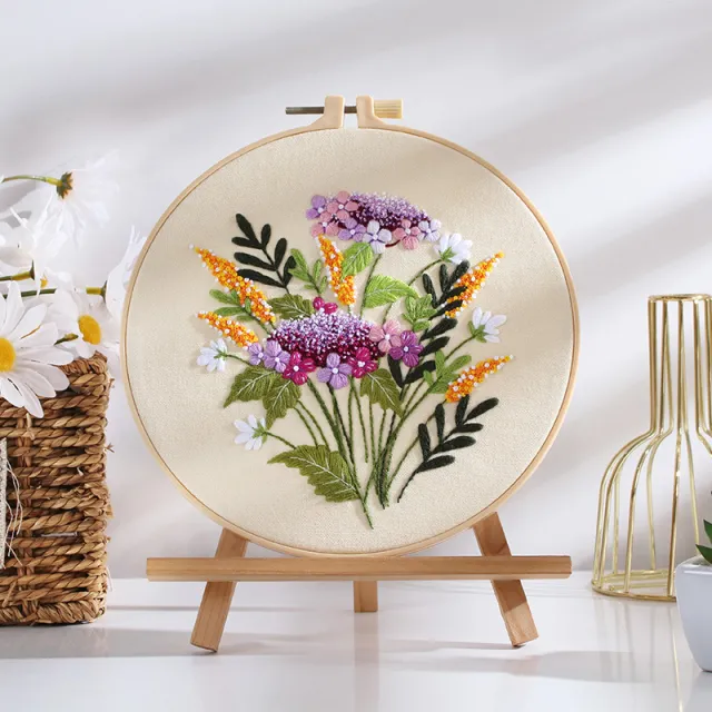 Diy Handmade Embroidery Material Package Colorful Time Flower Bouquet Hanging Painting Colorful Time 1 - Shop at LoveMi