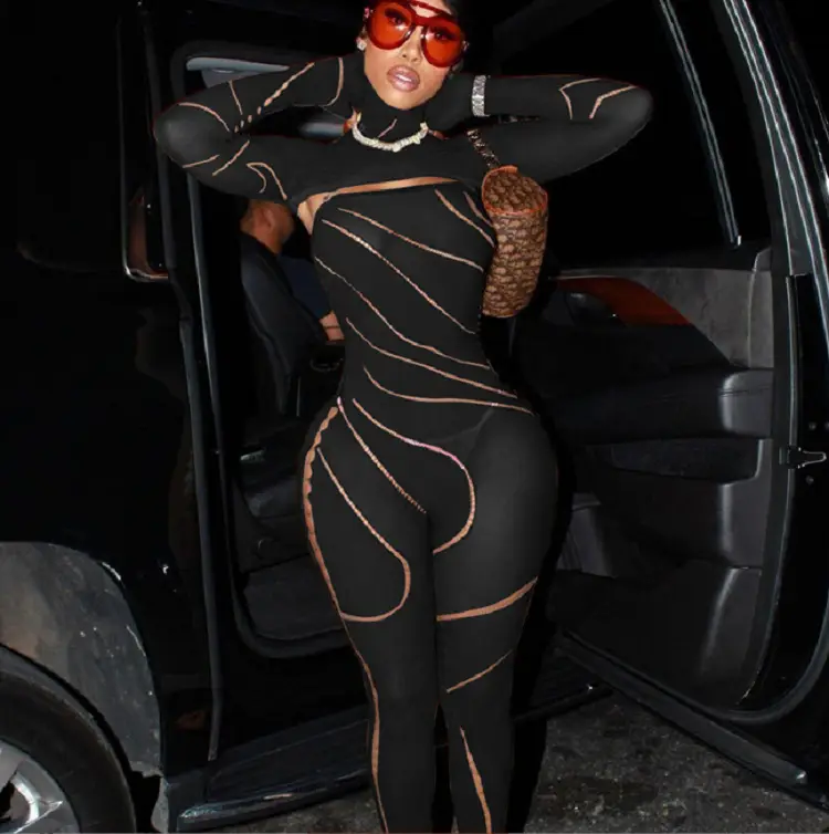 New Sexy Lace Hollow Out See-through Hooded High Waist Tight Knitted