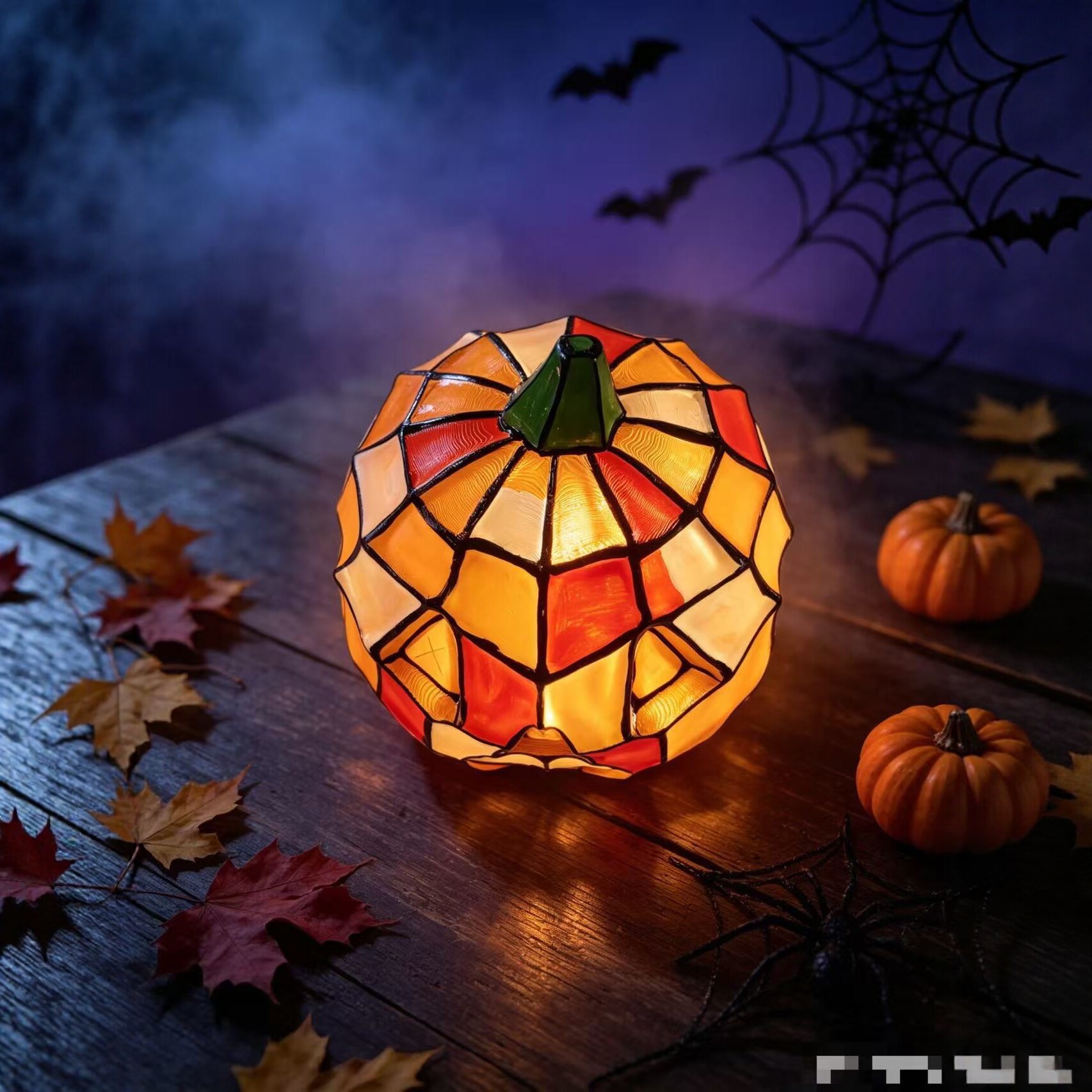 Resin Pumpkin Lantern Ornament, picture 4 of 5