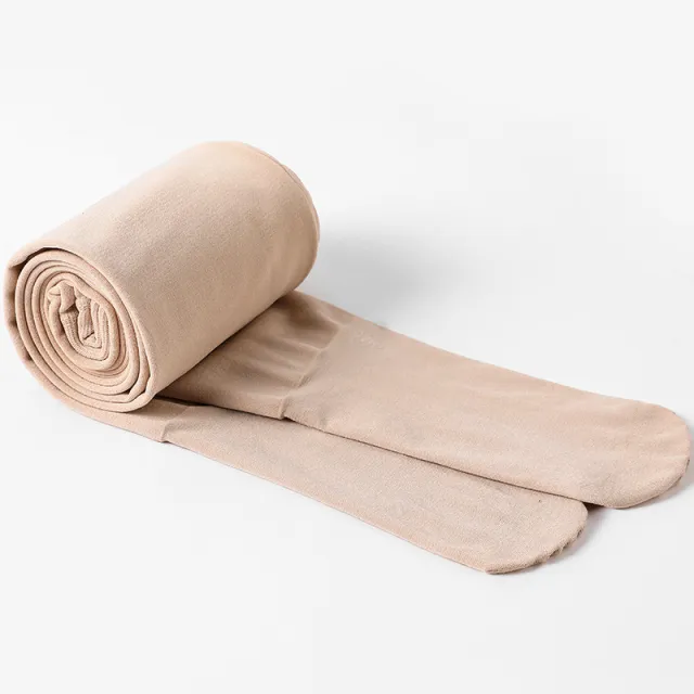 Leggings Nylon Fleece lined Thickened Women Skin Tone Connected To Feet - Shop at LoveMi