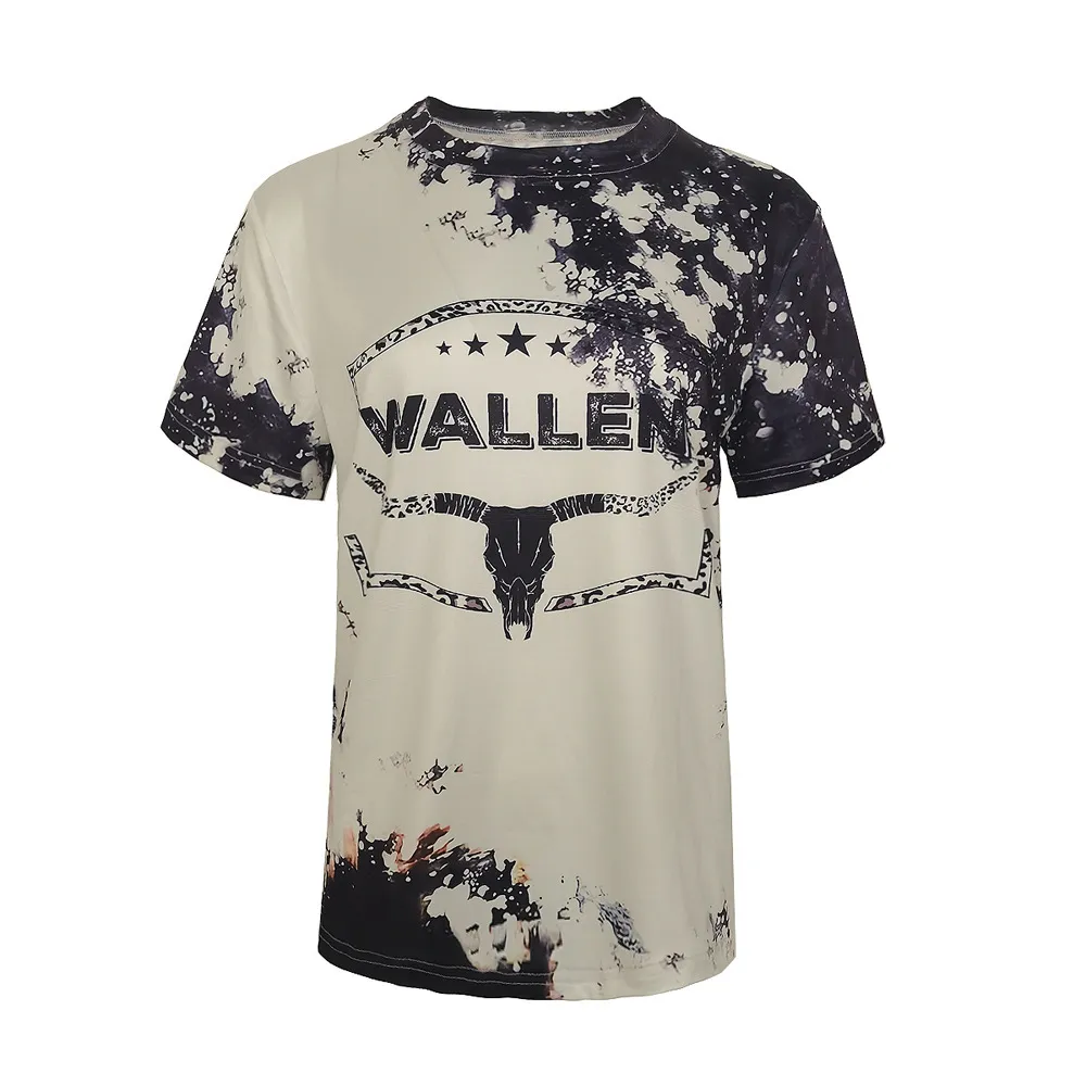 Women's Printed Round Neck Short-sleeved T-shirt - White