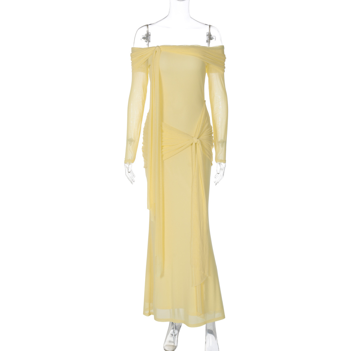 Women's Off-shoulder Slim-fit Lace Up Dress