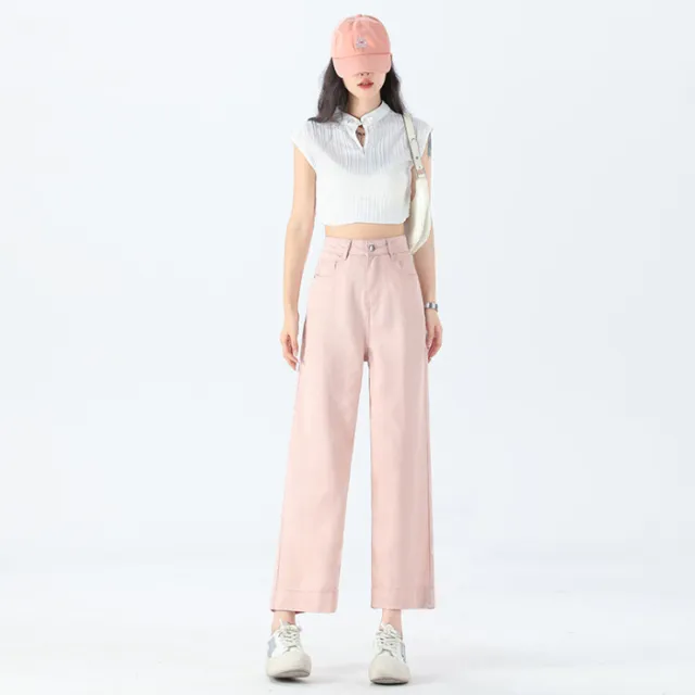 Lyocell Jeans Women's Summer Thin Pink Cropped - Shop at LoveMi