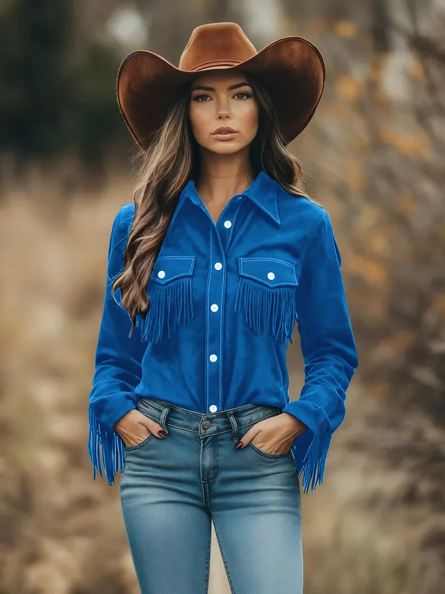 Patchwork Feather Slimming Top Jacket Blue - Shop at LoveMi