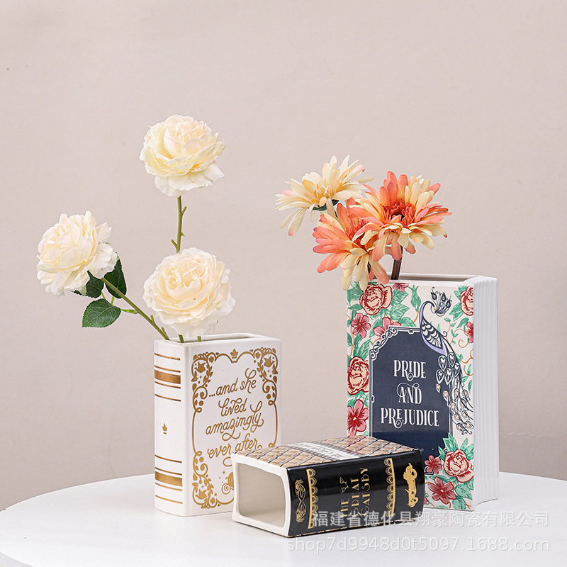 Creative And Personalized Book Ceramic Vase