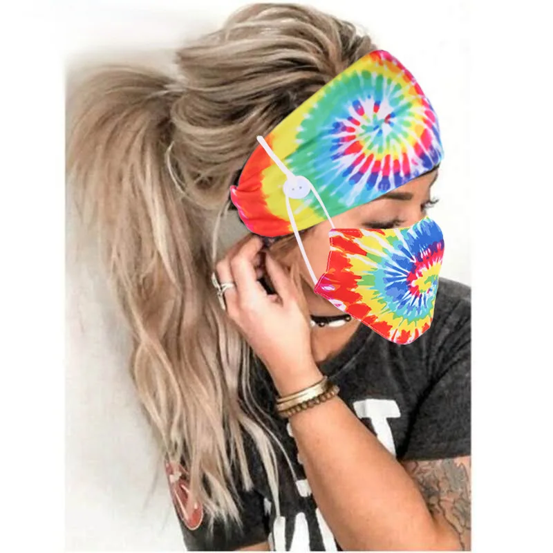 Title 15, Tie-dyed spiral cotton button anti-stroke hair ...