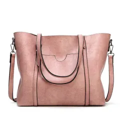 Trendy Retro Tote Bag Portable Shoulder - Pink - View 1