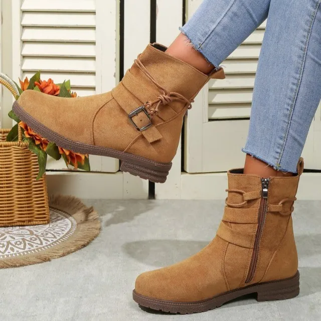 Women's Fashion Casual Retro Martin Boots Brown - Shop at LoveMi