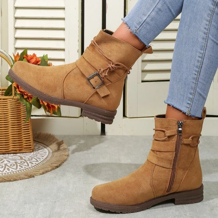 Women's Fashion Casual Retro Martin Boots - Brown