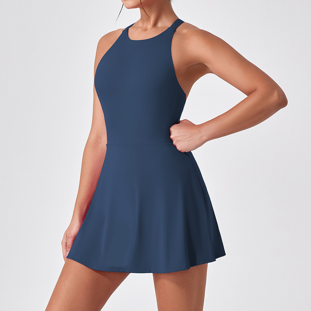 New Sporty Dress Slimming And Anti exposure Navy - Shop at LoveMi