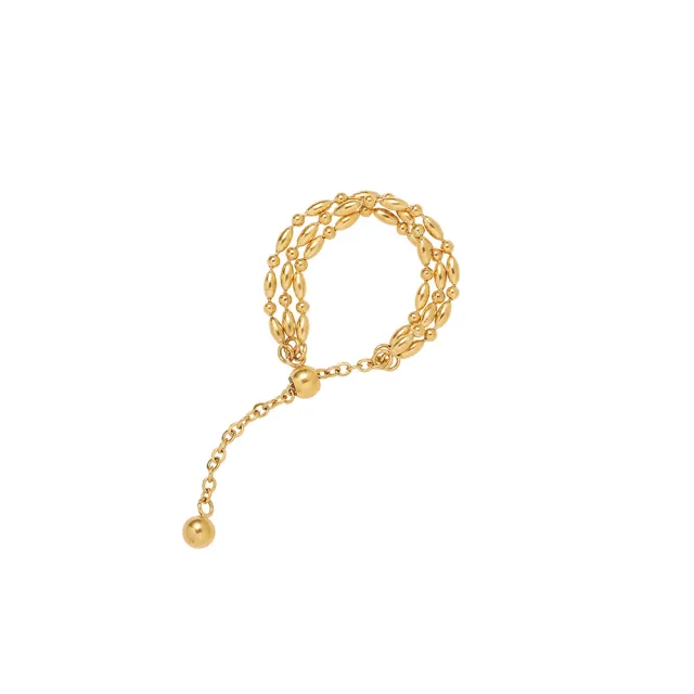 Cold Style Minimalist Chain Ring Niche Adjustable Gold - Shop at LoveMi