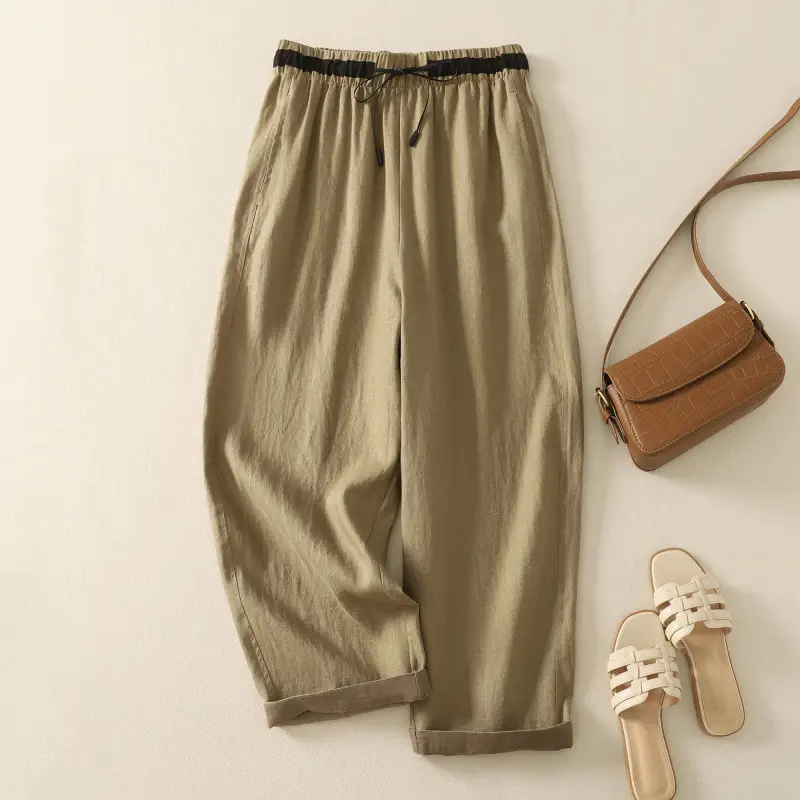 Summer New Korean-Style Relaxed Plus-Size Womens Pants