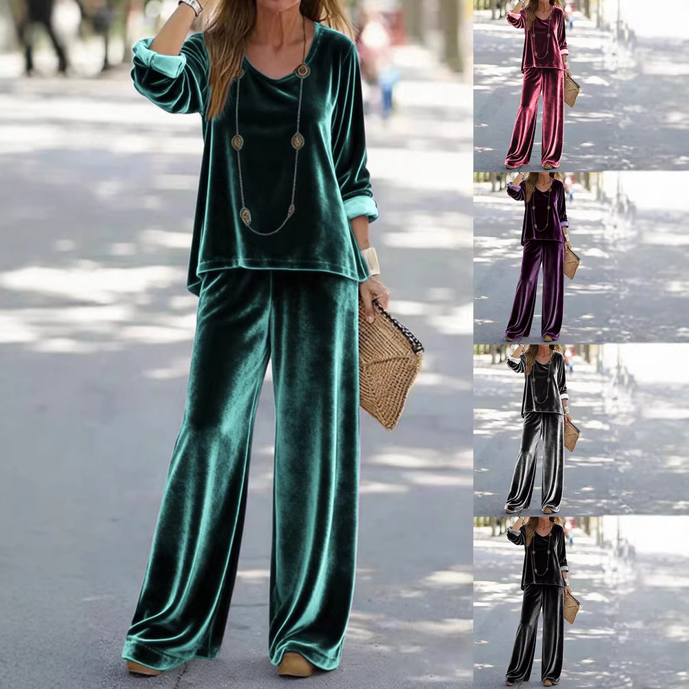 Stylish Minimalist And Relaxed Fit Womens Long Sleeve Set