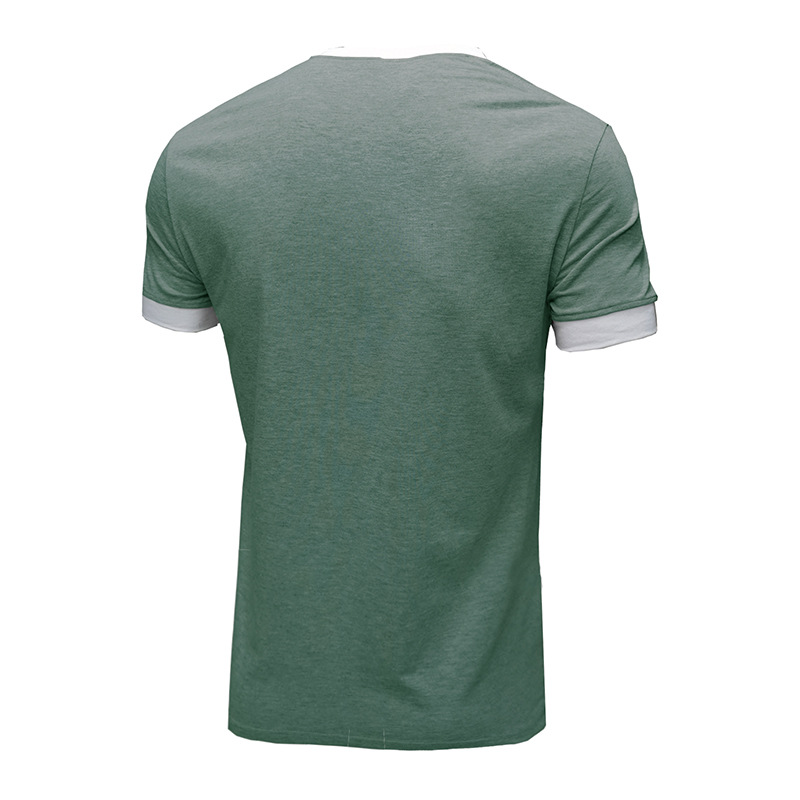 Title 12, Mens New Solid Color Patchwork Short Sleeve T-...