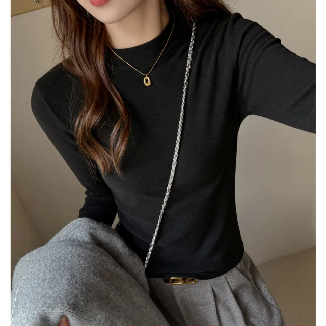 Autumn And Winter Shoulder T shirt High end Feel Can Be Worn As Outerwear Black - Shop at LoveMi