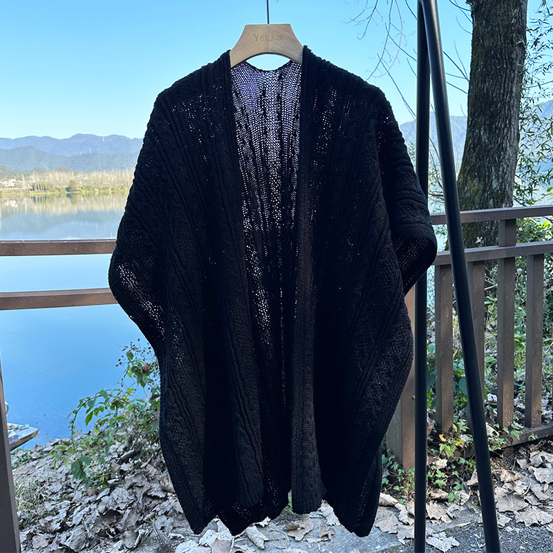 Warm Shawl Women's Outerwear Coat Cape Knitted Advanced