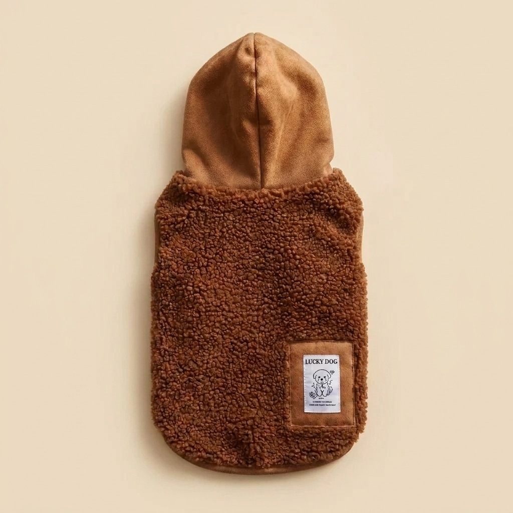 Hooded Warm Vest For Small And Medium-Sized Dogs Detachable Dog Clothes Brown XS