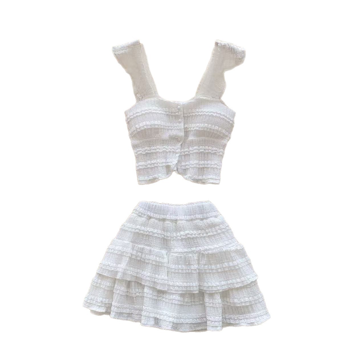 Youthful Short Camisole And High-waisted Skirt Set