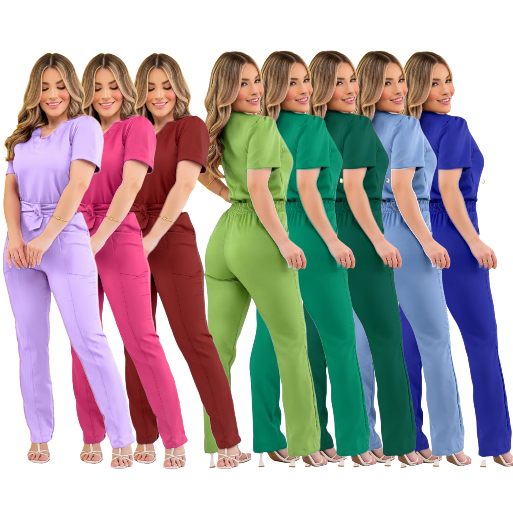 Womens Surgical Isolation Beauty Salon Work Pants