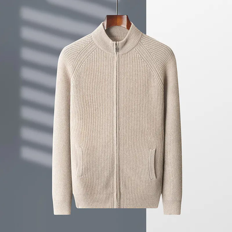 Men's Half Turtleneck Zipper Cardigan Thickened Jacket