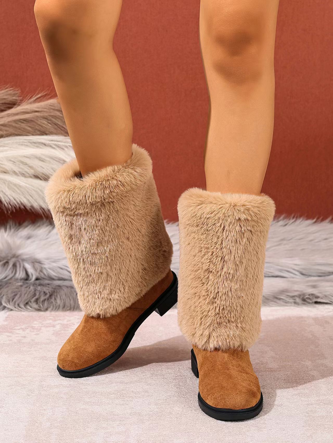 Women’s Chunky Heel Snow Boots