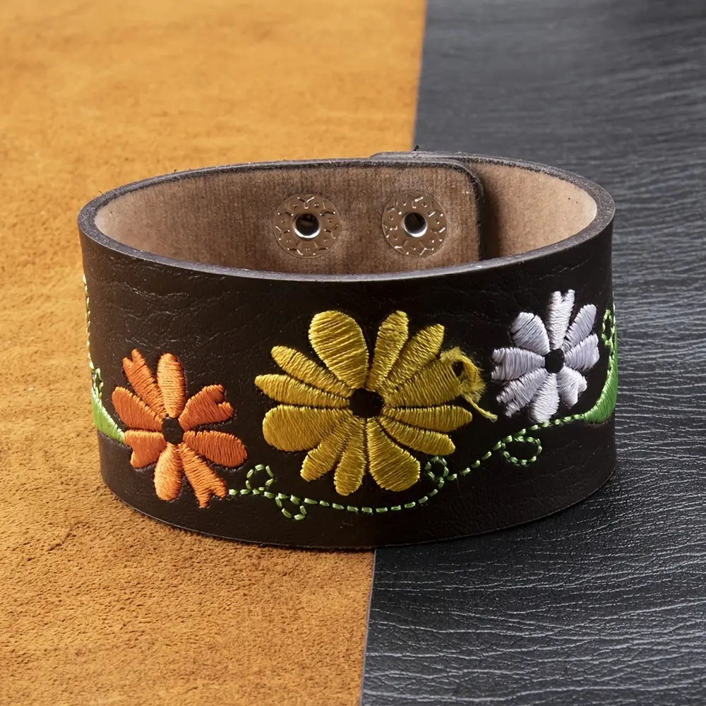 Womens Handwoven Leather Bracelet