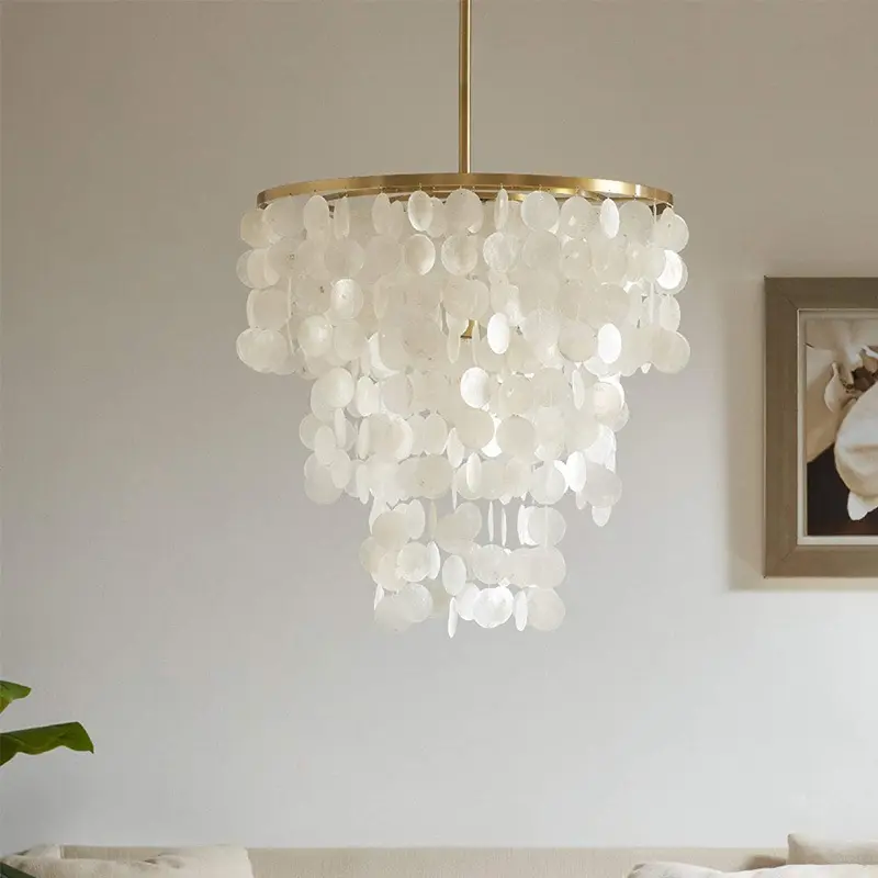 Simple Bedroom Shell Chandelier Eye Protection Room