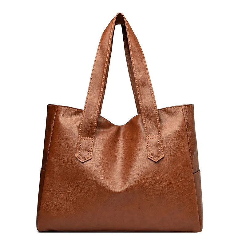 Large Capacity Commuter's All-matching Portable And Fashion Shoulder Bag Casual Tote Bag Autumn And Winter Fashion Handbag - Brown