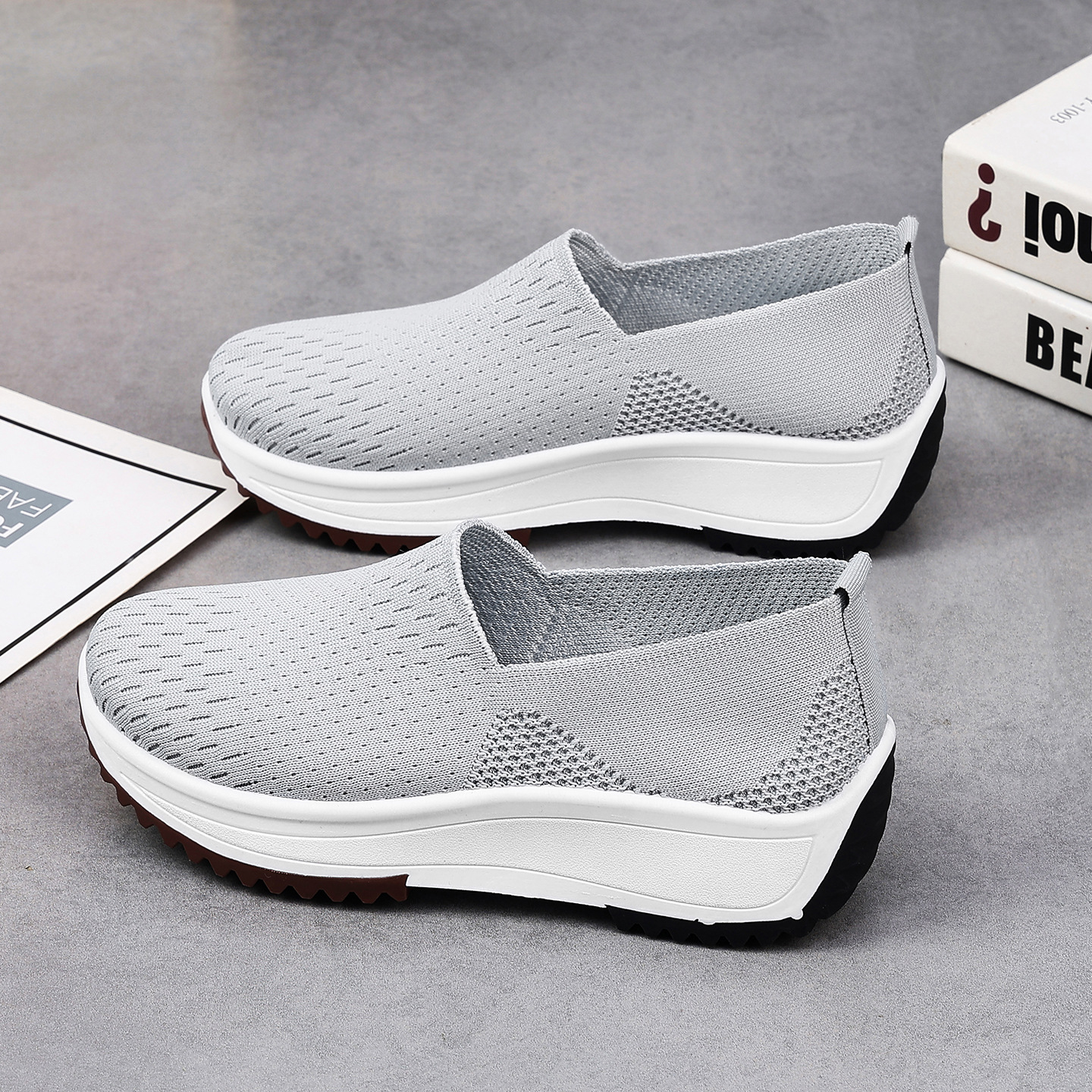 Cuff-height Heel-less Thick-soled Shoes