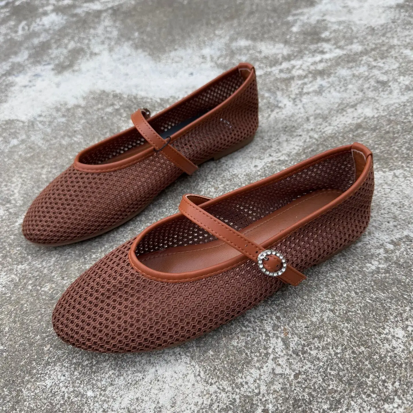 Womens Mesh Cutout Mary Jane Shoes