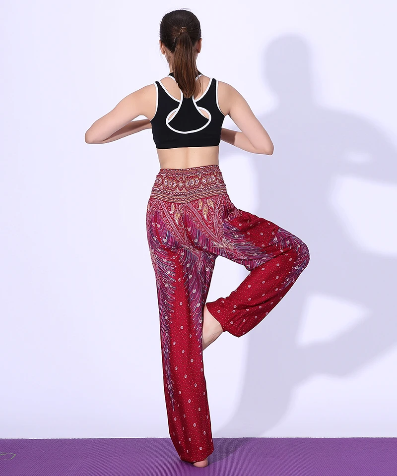 Title 10, Peacock Yoga Pants with high waist design for u...