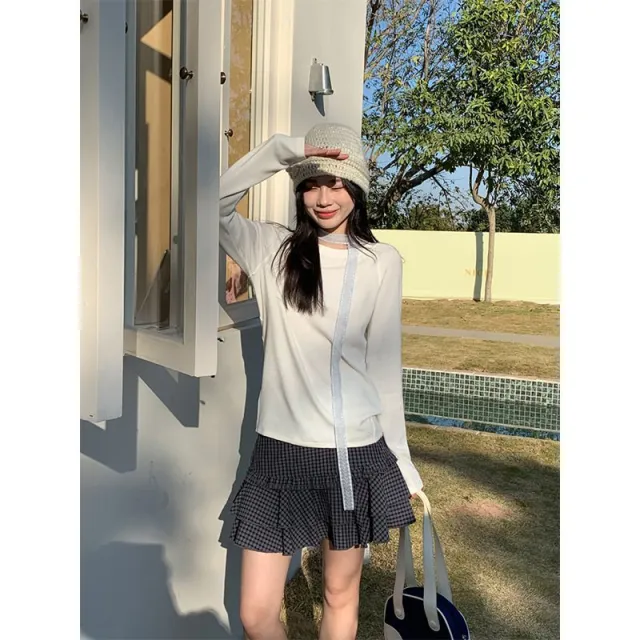 Women's Solid Color Simple Casual Versatile Top White - Shop at LoveMi