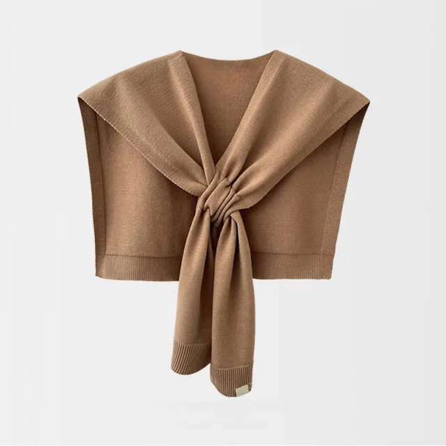 Women's Knitted Shawl Cross Fashion Solid Color Scarf Camel - Shop at LoveMi