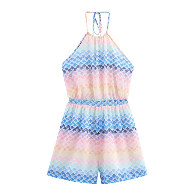 Summer Halter Backless High Waist Tight Waist Jumpsuit Light Color - Shop at LoveMi