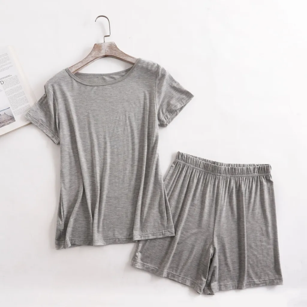 Home Wear Two-piece Thin Summer Plus Size - Gray