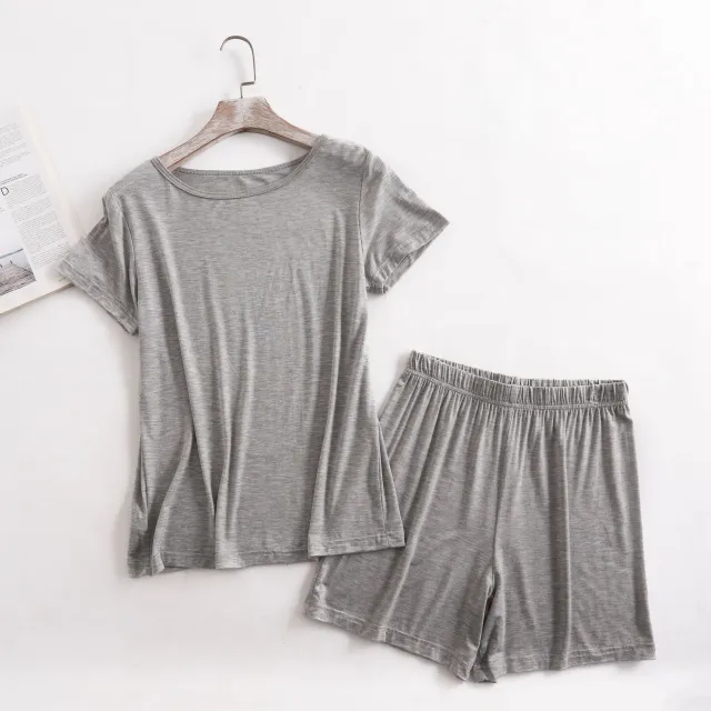 Home Wear Two piece Thin Summer Plus Size Gray - Shop at LoveMi
